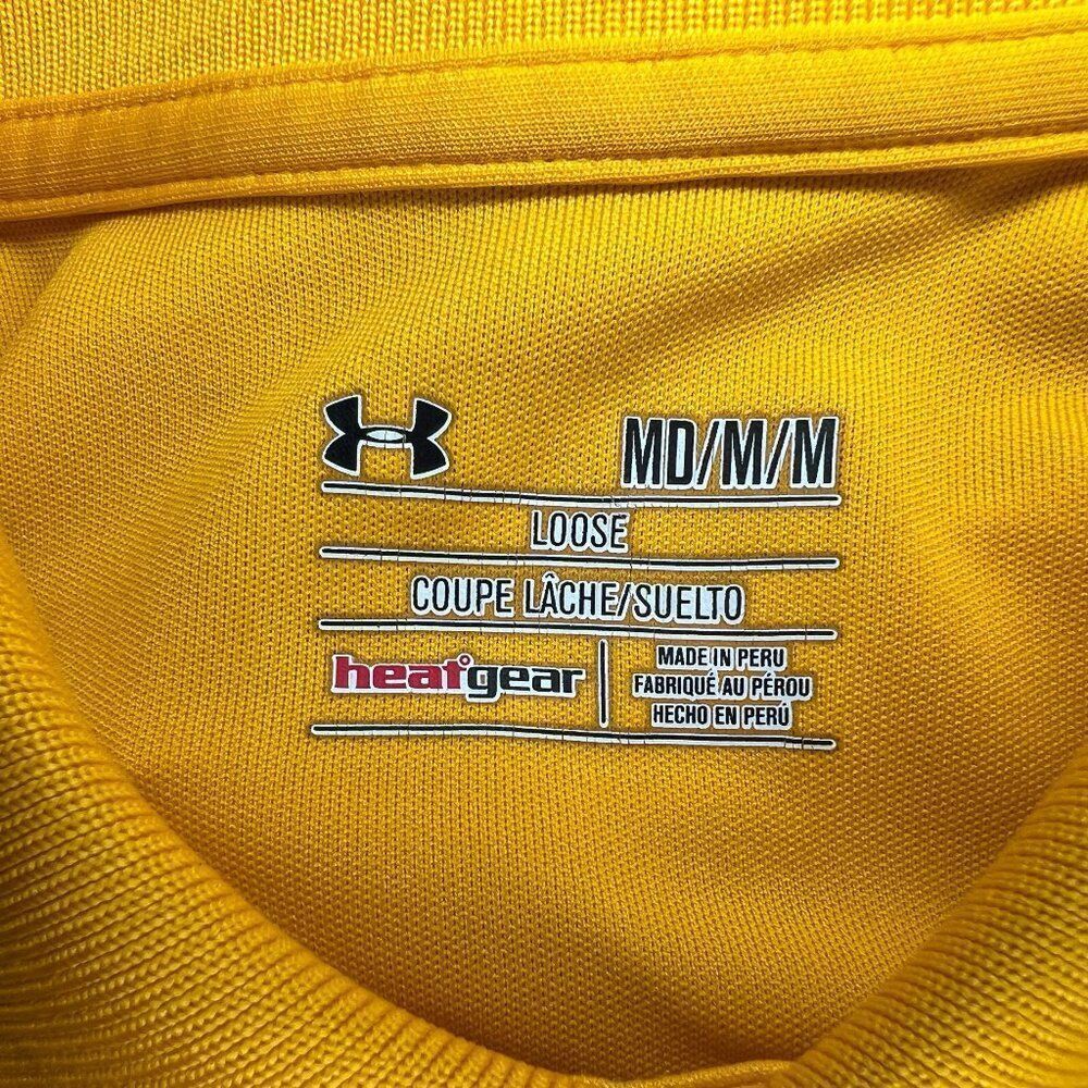 Under Armour Polo Men's Medium Yellow Nashville Predators Ice Hockey Embroidered - Picture 9 of 10